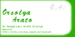 orsolya arato business card