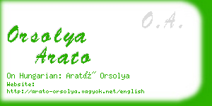 orsolya arato business card